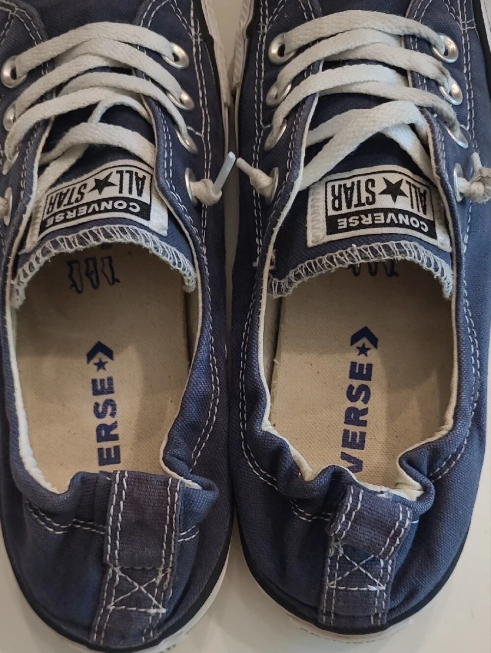 Converse Chuck Taylor All-Star Classic Low Top Lace Up Blue Trim Canvas Sneaker